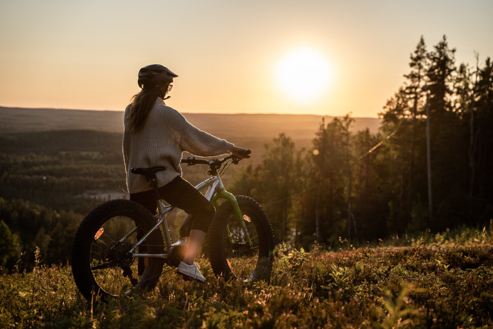 Biker on the trails of Ukkohalla Ski Resot