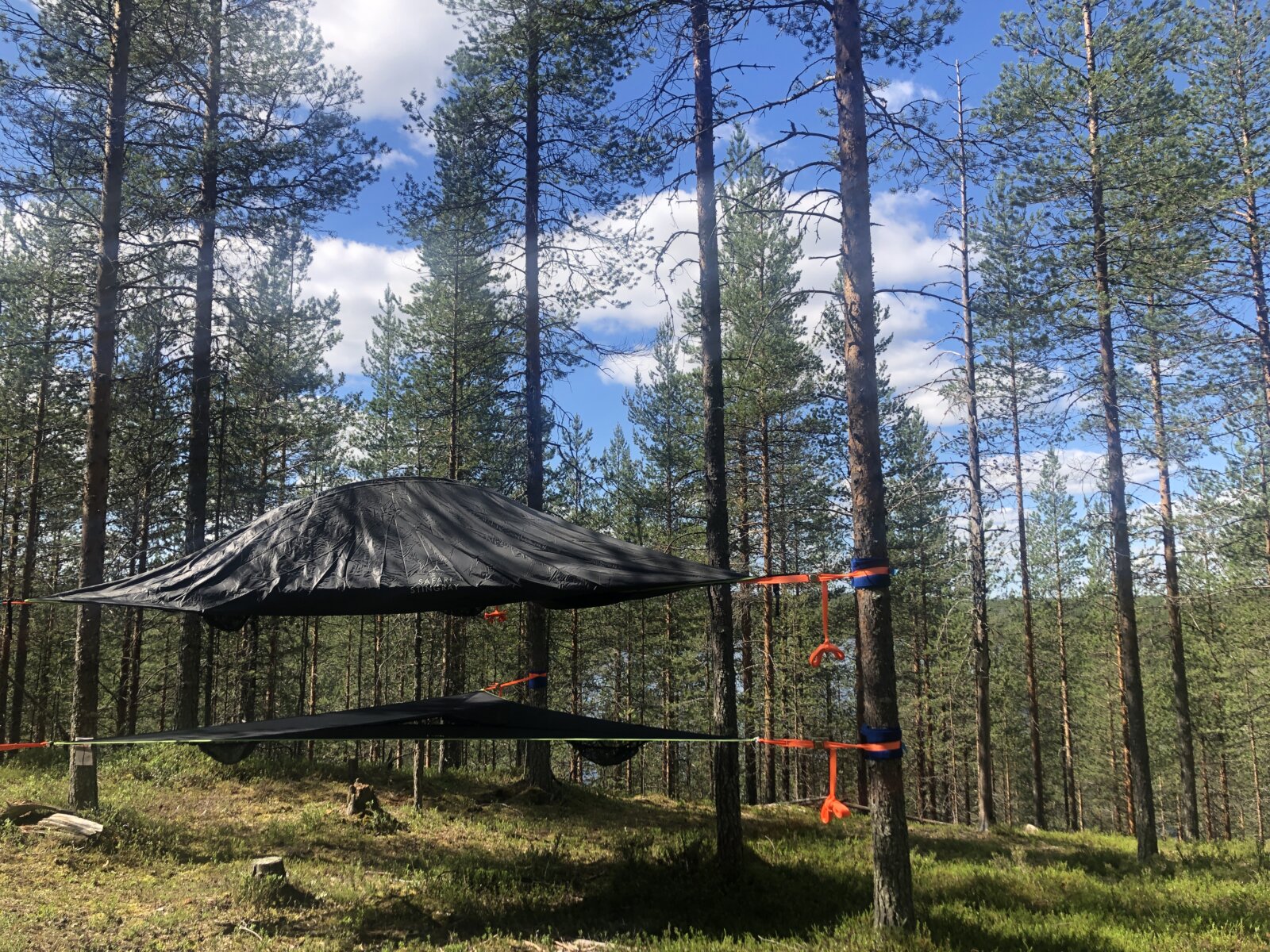 Tentsileitä sijaitsee Hossan hiekkaharjulla